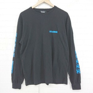 ◇ XLARGE エクストララージ DC コラボ バックロゴ 長袖 Tシャツ カットソー サイズL ブラック ブルー メンズ E