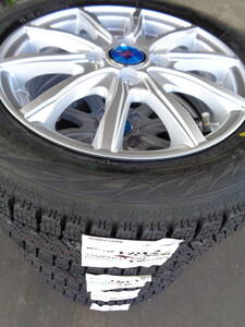 S109-3 未使用　BSブリザックＶＲＸ2　155/65R14+アルミホイール　14×4.5J　100-4H　45　軽自動車用　新品4本セット１円～