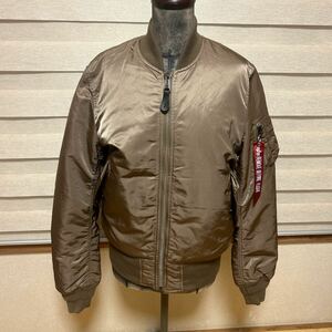  ALPHA INDUSTRIES MA-1 フライトジャケット カーキ リバーシブル　バックプリント