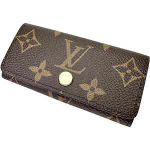 LOUIS VUITTON/ルイ・ヴィトン ミュルティクレ4 モノグラム M62631 キーケース PVC ブラウン /ゴールド金具 ユニセックス