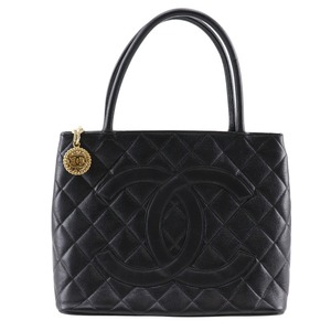 CHANEL シャネル 復刻トート A01804 トートバッグ キャビアスキン 黒 レディース【I211824075】中古