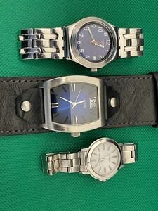 SEIKO,Swatch,Guess レディースクォーツ腕時計3点まとめジャンク品管理番号10-A359