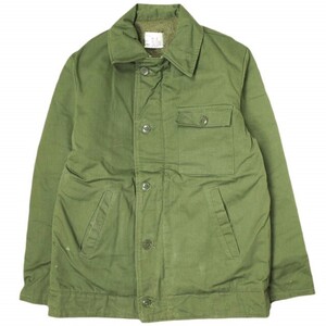 US NAVY 米海軍 60s A-2 Deck Jacket 民間モデル デッキジャケット S KHAKI ヴィンテージ VINTAGE EMARジッパー アウター g16175