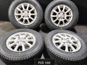 ブリヂストンW300 145R12 6PR 145/80R12 80/78N LT 2024年 新品スタッドレス アルミホイール 4J+42 100-4H 軽トラ 軽バン 190419/190391