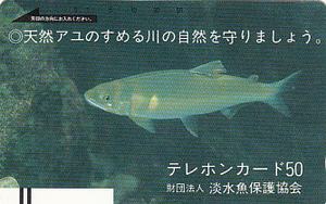 ●330-1622 天然アユ 淡水魚保護協会テレカ