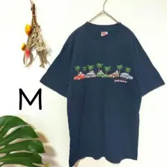 GUAM 【M】　ネイビー　半袖　Tシャツ　夏　旅行　グアム　車　サーフ
