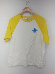 ◇ WEGO ウィゴー ロゴ プリント 半袖 Tシャツ カットソー サイズM ホワイト イエロー ブルー メンズ P