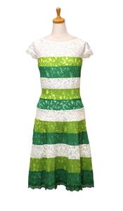 TADASHI SHOJI　タダシショージ　GREEN & WHITE　ワンピース　「２ 」/ ９号程度