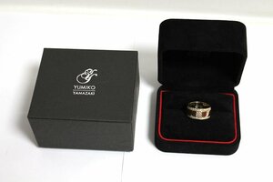 中古 YUMIKOYAMAZAKI ダイヤ リング K18YG 750 イエローゴールド 赤銅 コンビ 15号 ダイヤモンド0.43ct 指輪 レディース アクセ 山崎裕見子