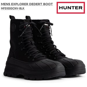 HUNTER メンズ ウィンターブーツ UK7 26.0cm ハンター MENS EXPLORER DEDERT BOOT-MFS1000CNV-BLK メンズエクスプローラーキャンバスブーツ