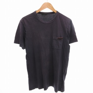 プラダ PRADA Tシャツ 半袖 無地 ロゴタグ L 紺 ネイビー /TZ 0917 ■GY06 メンズ