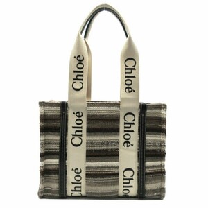 クロエ トートバッグ Chloe ニット ストライプ ウッディ ミディアム トートバッグ 肩掛け CHC21WS383F310YA レディース アウトレット 