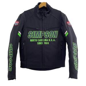 【美品】 SIMPSON シンプソン SJ-8136 ソフトシェルジャケット （緑） Sサイズ ブラック系/グリーン系 黒系/緑系 12593-100