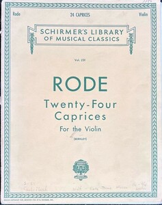 ロード カプリス (ヴァイオリンソロ)輸入楽譜 Rode Twenty-Four Caprices/Ed. Berkley 洋書