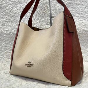 1円【極美品】COACH コーチ ハドリー ホーボー カラーブロック トートバッグ ハンドバッグ ショルダーバッグ レザー シボ革 本革 76088 