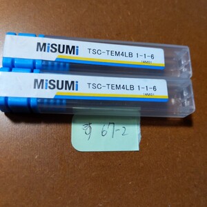 【同梱可】す67-2 未使用品 超硬テーパーエンドミル 深リブ用 TSC-TEM4LB 1-1-6 2本セット 鉄工 消耗品 ミスミ 超硬エンドミル