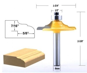 Mz1579☆プロ愛用の安心商品！☆【木工用フライスカッター】☆電動工具用フライスカッター8mmタイプ1個☆木工・DIYにも