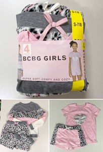 4点セット 130 140 ★ コストコ BCBG ガールズ パジャマ フリース 7/8 ルームウェア トレーナー Tシャツ ロングパンツ ショートパンツ P