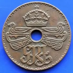 ニューギニア1ペニー銅貨（ジョージ6世）1944年