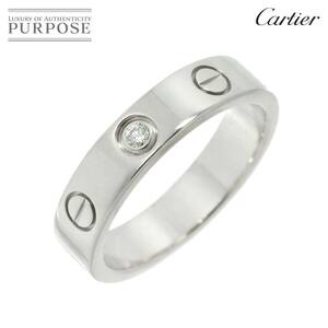 カルティエ Cartier ミニラブ #48 ダイヤ 1P リング K18 WG ホワイトゴールド 750 指輪 Mini Love Ring 90235020