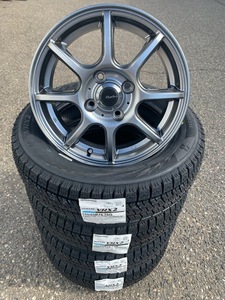 24年製 新品 【送料込み46,800円～】 ブリヂストン VRX2 155/65R14＆アルミホイールセット ガンメタル 14×4.5J +45 4H100