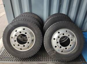 ★ミックスタイヤ★ 245/70R19.5 (136/134J) BRIDGESTONE ECOPIA M801(ALCOA №763353) 19.5X6.75 OFF147 8H/285 6本セット！