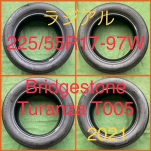 230331-07 BRIDGESTONE TURANZA T-005ラジアルタイヤ４本