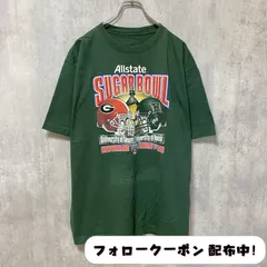 古着 used　SUGAR BOWL　アメフト　半袖カレッジプリントTシャツ　スポーツ　緑　グリーン　デザイン　クルーネック