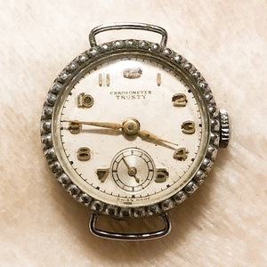 【時計●Trusty(トラスティ) Chronometer 16石 1952 S.A.C 白×銀／動作未確認(3195)】