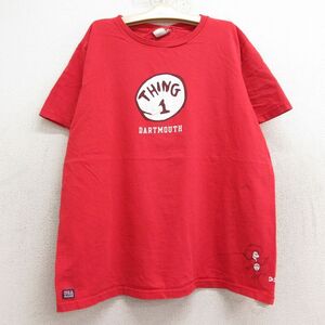 古着 半袖 ビンテージ Tシャツ キッズ ボーイズ 子供服 00s ドクタースース THING 1 コットン クルーネック 赤 レッド 24aug