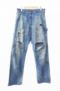 セントマイケル SAINTMICHAEL 24SS SAINT DENIM PANTS BLUE ダメージ 加工 ペインター デニム パンツ ジーンズ SM-YS8-0000-051 S インディ