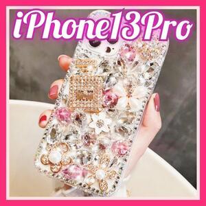 iPhone13Pro 用ケース pw キラキラ デコ　ストーン　スマホケース