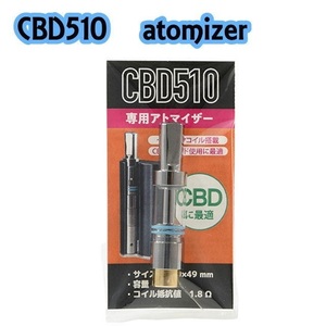 CBD510対応 510スレッドアトマイザー 0.5ml 1.8Ω セラミックコイル ガラスチューブ　