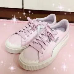 ☆PUMA☆バスケットプラットフォームスカラップ☆スニーカー☆新品ピンク