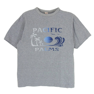 THE FLAT HEAD ザフラットヘッド PACIFIC PALMS ロゴ 半袖 Tシャツ グレー系 38【中古】