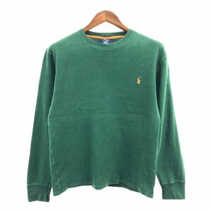 Polo by Ralph Lauren ラルフローレン スリープウェア サーマル 長袖Ｔシャツ ワンポイントロゴ グリーン (メンズ L) Q0988