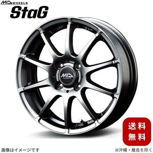 アルミホイール フィットシャトル GP2/GG系 ホンダ 【15×5.5J 4-100 INSET50 メタリックグレー】 マルカ MID StaG 1本 15インチ 4穴