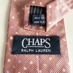 RALPH LAUREN（ ラルフローレン)ピンク犬丸ドットネクタイ