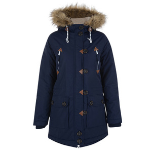 【日本未入荷品】UK BRAND Bellfield Frolovo Jacket/Navy ベルフィールド レディース フードジャケット ファー アウター ネイビー asos