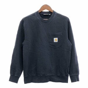 Carhartt カーハート POCKET SWEAT ポケット スウェット トレーナー ワーク ワンポイントロゴ ブラック (メンズ M) 中古 古着 P8308