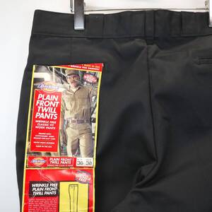 DEAD STOCK 90s Dickies 874 Work Pants デッドストック ディッキーズ ブラック USA製 フラッシャー ダブルニー W38 チビタグ カーハート