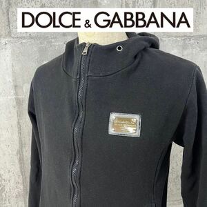 M■ DOLCE & GABBANA ドルチェアンドガッバーナ サンダミアーノ7 メンズ ジップパーカー ブラック 黒 50サイズ 裏起毛 フーディ ブランド