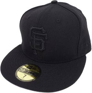 New Era ニューエラ MLB サンフランシスコ ジャイアンツ ベースボールキャップ (ブラック/ブラック) 7 55.8cm [並行輸入品]