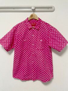 ☆稀少 Supreme ポルカ ドット シャツ 半袖 L XL ピンク ホワイト ボックスロゴ シュプリーム アロハ 名作 Shirt☆