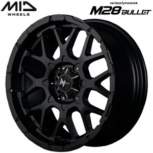 MID NITRO POWER M28 BULLET ホイール4本 セミグロスブラック/マシニング 8.5J-20インチ 6穴/PCD139.7 インセット+20