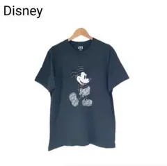 Disney　キャラクターTシャツ　ミッキー　プリント　ユニセックス　半袖　M