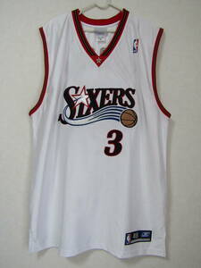 美品 NBA 76ers IVERSON ＃3 アレン・アイバーソン reebok　リーボック製 オーセンティック ユニフォーム 当時物 バスケ ジャージ