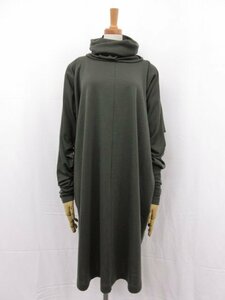 超美品【スポーツマックス SPORTMAX】オーバーサイズ オフタートルワンピース (レディース) カーキ系 □17LT5072□