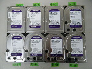 01 Western Digital purple / HDD 2TB 3.5インチ / 8台セット / 正常判定 / 中古(現状品)