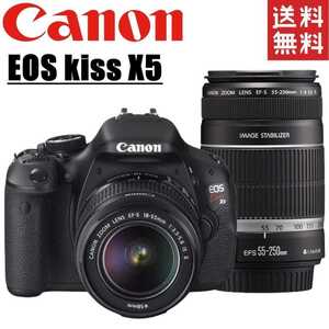 キヤノン Canon EOS kiss X5 ダブルレンズセット デジタル 一眼レフ カメラ 中古